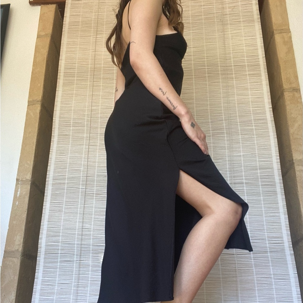 Black Silk Maxi Dress